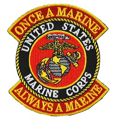 PATCH-USMC LOGO,ONCE A MARINE Wholesale and military products