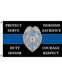 FLAG-POLICE,BLUE LINE BDG