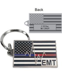 KEY RING-EMT,RED/BLUE