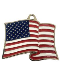 KEY RING-USA FLAG,WAVY