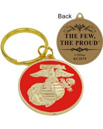 KEY RING-USMC,EGA RED