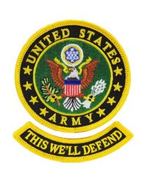 PATCH-ARMY SYMBOL,WE'LL DEFEND