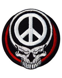 PATCH-SKULL PEACE SIGN