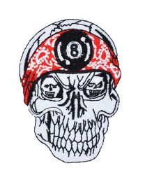 PATCH-SKULL,RED BAND