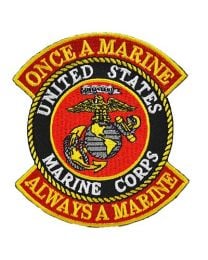 PATCH-USMC LOGO,ONCE A MARINE
