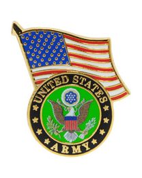PIN-ARMY SYMBOL,W/USA FLAG