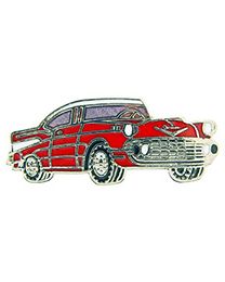 PIN-CAR,CHEVY,'57 RED