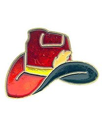 PIN-COWBOY,HAT,RED