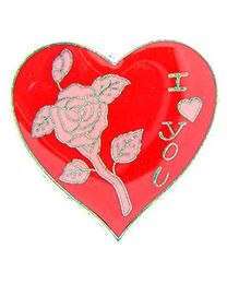PIN-HOL,HEART,ROSE,PK/RD