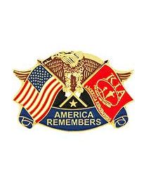 PIN-KIA,EAGLE & FLAGS,RED