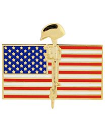 PIN-MEMORIAL,FLAG/RIFLE