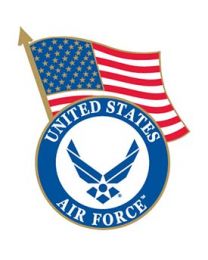 PIN-USAF SYMBOL/USA FLAG