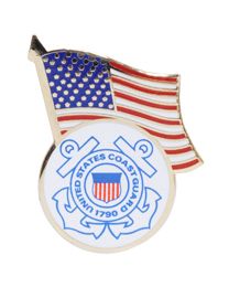 PIN-USCG LOGO,W/USA FLAG