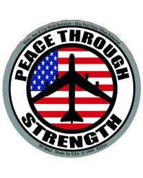 STICKER-PEACE THROUGH STRENGTH