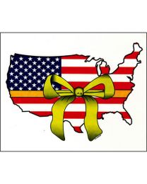 STICKER-USA/YELLOW RIBBON