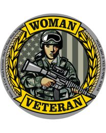 STICKER-WOMAN VETERAN,BDU